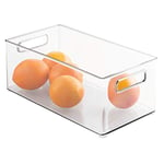 iDesign Fridge/Freeze Binz box de rangement pour frigo, grande boite de rangement empilable en plastique, transparent