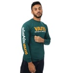 Vans Mens Long Sleeve T- Shirt in Green Cotton - Size X-Small