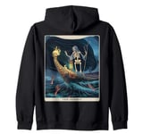 Gothic Halloween Grim Reaper Horror The Hermit Tarot Card Zip Hoodie