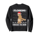 Flossing Through The Snow Sloth Ugly Christmas Sweater Floss Sweatshirt