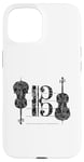 Coque pour iPhone 15 Violoncello Clef de Ténor (Noir Ancien) Cello