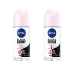 2X NIVEA Men Black & White Invisible Anti-Perspirant Deodorant Roll-On 50ml