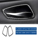 SLONGK pour BMW E90 E92 E93 3 séries 2005-2012, en Fiber De Carbone Intérieur De La Poignée De Porte Couvercle Garniture Porte Bol Autocollants et Accessoires Autocollant