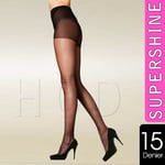 2 X Luxury High Sheen Nylons Tights 15 Denier Lycra Fibre - Uk Made - 10-18