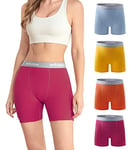 wirarpa Short Cycliste Femme Panty Anti Frottement Shorty Coton Legging Court Boxer Caleçon 5,5 "Inseam Lot de 4 Multicolore Taille XL