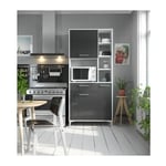 Les Tendances - eco Buffet de cuisine l 80 cm - Gris brillant