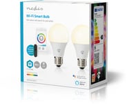 Smartlife Full färg Glödlampa - 2st - Wi-Fi - E27 - 9W - RGB - Android iOS