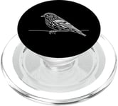 Line Art Oiseau et Ornithologue Pin Siskin PopSockets PopGrip pour MagSafe