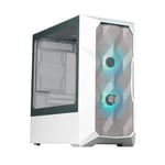 Cooler Master TD300 Mesh White Boîtier PC Mini Tour, Flux d'air Élevé, 2 Ventilateurs ARGB 120mm, Carte Mère Micro-ATX & Mini-ITX, Panneau Latéral Verre Trempé, Couvercle Amovible, Hub ARGB/PWM