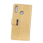 Flip Phone Case for Xiaomi Mi 8 SE, Classic Simple Series Wallet Case with Card Slots, Leather Business Magnetic Closure Notebook Cover for Xiaomi Mi 8 SE (Golden)