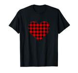 Big Heart Red Plaid Cool Valentines Day Gift Women Men T-Shirt