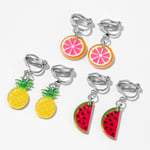 Claire's Boucles d'oreilles à clip fruits - Lot de 3