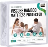 Utopia Bedding Protège-Matelas imperméable en Bambou pour lit Simple, Respirant, Style ajusté avec Poches Extensibles