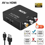 Mini RCA AV to HDMI Converter Adapter Composite CVBS For PS2 PS3 HDTV 720P 1080P