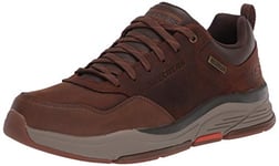 Skechers Homme Benago Hombre Basket, Cuir Imperméable Marron Foncé, 41 EU