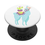 Turquoise Llama Pop Mount Socket Cute Alpaca with Cactus PopSockets Swappable PopGrip