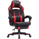 Fauteuil gamer, Chaise gaming, Siège de bureau réglable, avec repose-pieds télescopique, ergonomique, mécanisme basculent, appui-tête, support