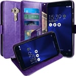 Zenfone 3 HousseCoque Etui De Luxe Portefeuille Porte Carte Et Billet Pour Asus Zenfone 3 Ze520kl - Housse Luxe Violet / Asus Zenfone 3 Ze520kl