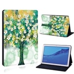 (MediaPad T5 10 10.116.flower tree paint) Huawei MediaPad T3 8.0 /T3 10 9.6 /T5 10/M5 Lite 10.1/M5 10 maalattu nahkainen tabletin jalustan suojakotelo Honor Play Pad -tietokoneiden kuorille ja kalvoille