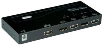 Rotronic Roline HDMI/DisplayPort Switch - Commutateur vidéo - 1 x HDMI + 2 x HDMI + 2 x DisplayPort - Ordinateur de bureau