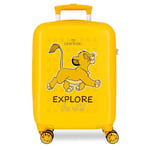 Disney Joumma Le Roi Lion Explorer Valise Cabine pour Enfant, fabriquée en ABS, matériau résistant, Quatre Roues Doubles à Rotation multidirectionnelle, Fermeture à Combinaison latérale, Citronier,