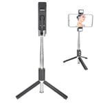 Tripod Selfie Stick With Light Mobile Phone Wireless Mini Stand(Black)