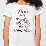 Disney Princess Snow White Love At First Bite Women's T-Shirt - White - XL