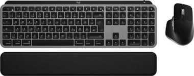 Logitech MX Keys S Combo for Mac, Clavier et Souris sans Fil, Repose-Poignets, Clavier rétroéclairé, défilement Rapide, Bluetooth USB-C pour MacBook Pro, Macbook Air, iMac, iPad - Space Grey - QWERTZ