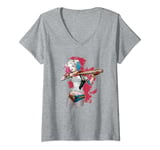 Womens Suicide Squad Harley Quinn Bat Aim V-Neck T-Shirt