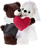 Heunec & Co.KG Couple d'ours de Mariage Ours et Ours, Blanc/Marron