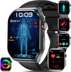 ¿¿¿ Montre Connectée Homme Femme, 2,04"" Amoled Smartwatch Avec ¿¿¿¿É¿¿¿/Acide Urique/Hrv/Bmi/Détection Des Émotions Montre Connectee, Appel D'urgence Sos Smart Watch Pour Android I[L1117]