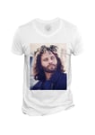 T-Shirt Homme Col V Jim Morrison Couronne De Fleur The Doors Photo Vintage