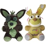 5 Nätter Plushies Freddy Bonnie Springtrap Plyschleksak Fnaf Fyllda Djurpresenter För Barn Flickor Pojkar Springtrap and Phantom Foxy