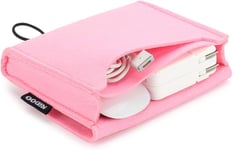 Pochette de rangement en feutre pour accessoires (adaptateur d'alimentation, souris, téléphone portable, câbles, SSD, boîtier de disque dur, batterie externe et plus) Rose