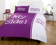 Rapport My Side Your Side Housse de Couette pour lit King Size et Deux taies d'oreiller de lit/Parure de lit en Lin,/Prune/Violet