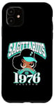 iPhone 11 Sagittarius 1976 Turquoise Birthday Afro Zodiac Queen Case