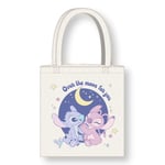 Cerdà Lilo et Stitch Tote Bag à longues poignées - 36 x 39 cm - Polyester et coton - Motif Stitch et Angel Over the Moon for You - Blanc