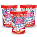 CRAZE Magic Slime Topping Hello Kitty - Set de 3 Slime Enfants Fantasy, 3X 70 ML boîte avec Paillettes & différents toppings - Set Slime sûr & sans résidus