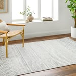 Livabliss Nice Geometric Rug - Scandi Runner Rugs Living Room 80x230 cm, Hallway, Kitchen - Neutral, Patterned Carpet Runners, Boho Rug Style, Easy Care- Large Rug, Cream, Blue and Light Beige Rug