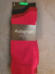 Pack 3 Pairs Autograph 8-9.5 Mens Socks Marks And Spencer