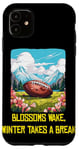 Coque pour iPhone 11 Blossoms se réveille avec le football américain cool pour le printemps