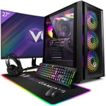 Vibox X-32 PC Gamer - 27" 165Hz Écran Pack Incurvé - Intel i9 13900KF Processeur 5.8GHz - Nvidia RTX 4070 Ti 12Go - 32Go RAM - 1To NVMe M.2 SSD - 850W PSU - Windows 11 - WiFi