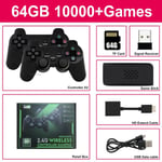 Tv Game Stick Console De Jeux Vidéo 4k Hd 64g 10000 Jeux Intégrés Pour Ps1/Fc/Gba Manette De Jeu Sans Fil Rétro Mini Lecteur De Jeu Portable, U8 64g Avec Boîte