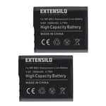 EXTENSILO 2x Batteries compatible avec Sony Cyber-Shot DSC-HX9, DSC-HX9V, DSC-N1, DSC-N2 appareil photo, reflex numérique (1020mAh, 3,6V, Li-ion)