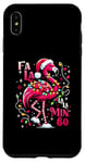 Coque pour iPhone XS Max Fa LaLa Mingo Flamingo Sapin de Noël Tropical Christmas Lights