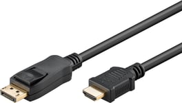 DisplayPort 1.2 till HDMI 2.0 kabel (4K@60Hz) 1m svart