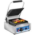 Royal Catering Andrahandssortering Kontaktgrill - räfflad- med timer 1.800 W