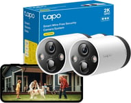 Tapo 2K QHD Wireless Outdoor Security Camera, 2-Cam with Hub included, 180-Day &