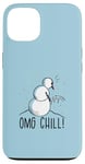 Coque pour iPhone 13 OMG CHILL! Bonhomme de neige amusant La Reine des neiges Pipi d'hiver