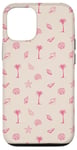 Coque pour iPhone 14 Palmiers et coquillages d'été en rose